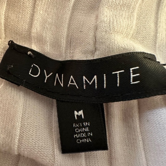 Dynamite Ivory Ribbed Tank Top. Size Medium. - Picture 3 of 3